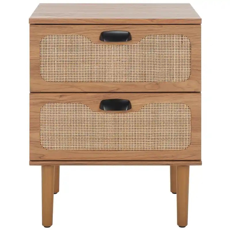 2-Drawer Rattan Nightstand