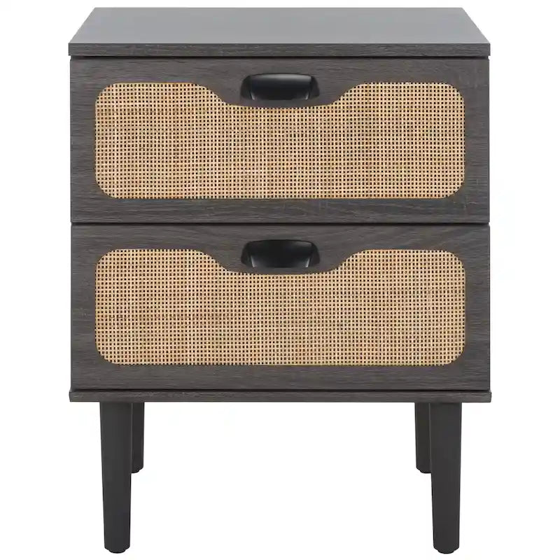 2-Drawer Rattan Nightstand