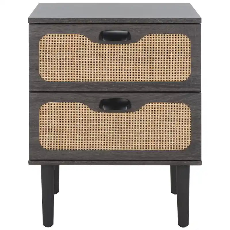 2-Drawer Rattan Nightstand