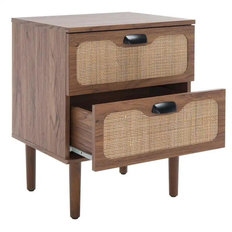 2-Drawer Rattan Nightstand
