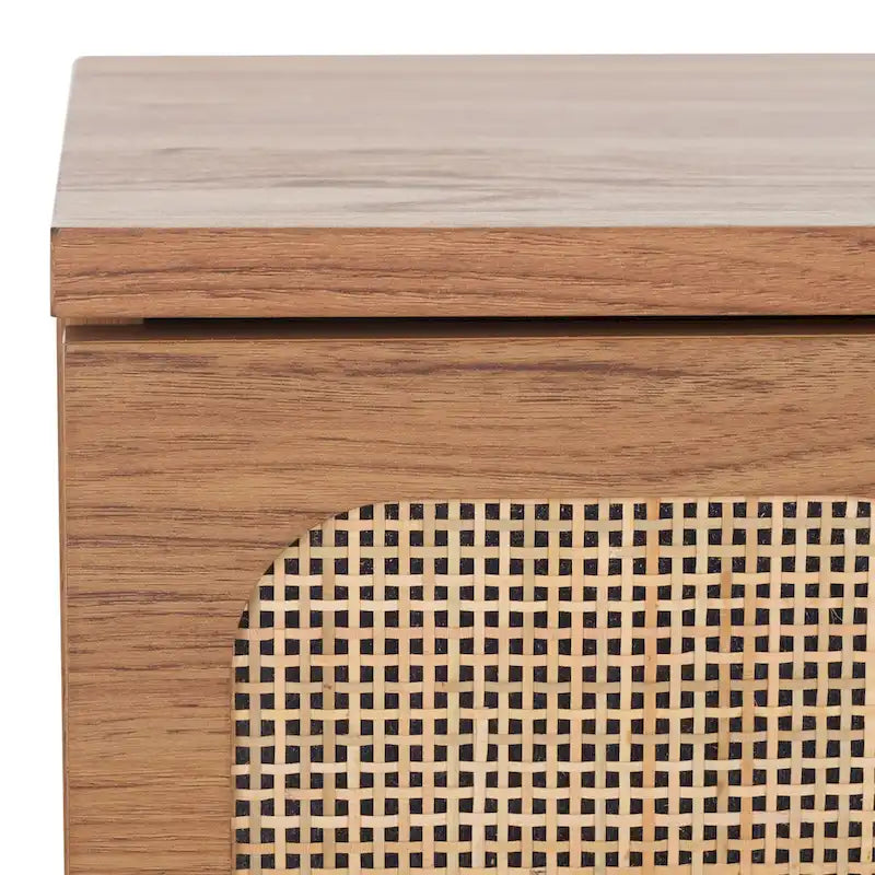 2-Drawer Rattan Nightstand