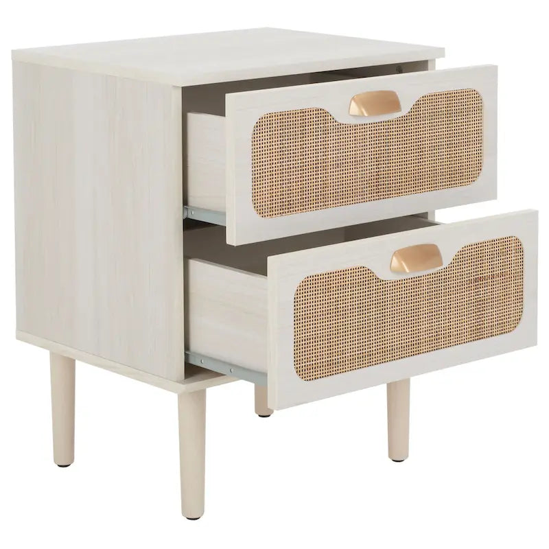 2-Drawer Rattan Nightstand