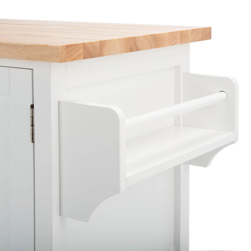 SAFAVIEH Krystal 2-Door 1-Shelf Kitchen Cart - 45.7 W x 17.3 L x 35.6 H - 46Wx17Dx36H