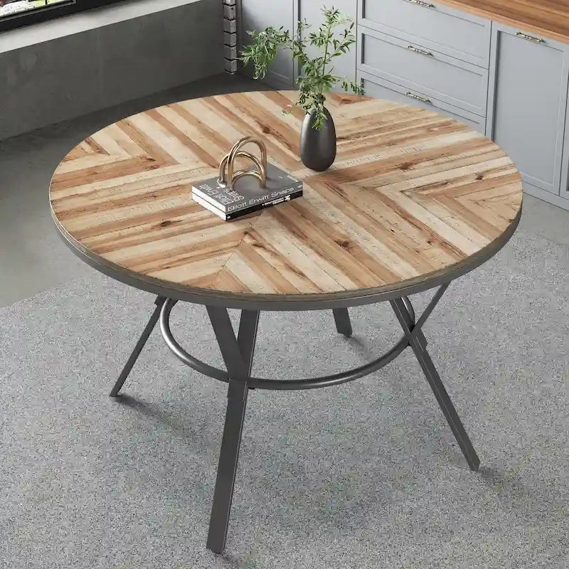 Christopher Knight Home Indoor Dining Round Table With Metal Legs