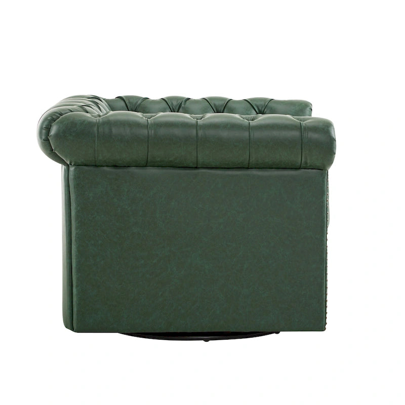 Christopher Knight Home - Chesterfield Swivel Club Chair with Deep Button Tufting and 360-Degree Rotation