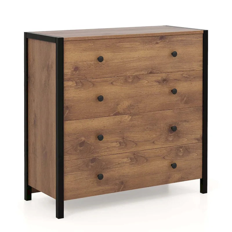 4-Drawer Dresser Modern Chest of Drawers with Wooden Storage