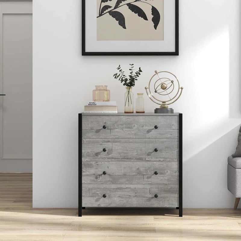 4-Drawer Dresser Modern Chest of Drawers with Wooden Storage
