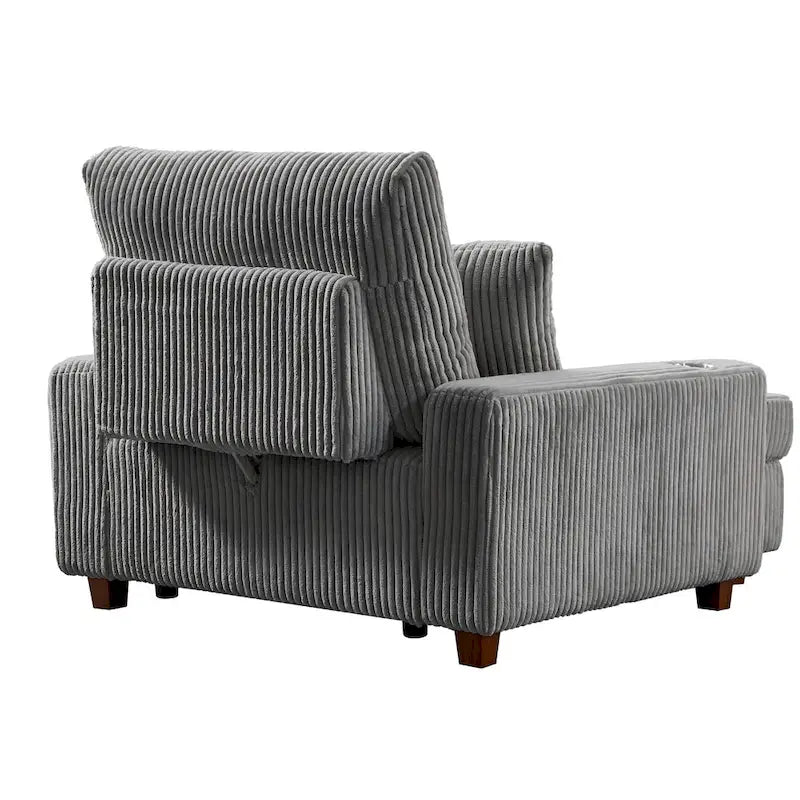 44in Wide Upholstered Chaise Lounge Chair with Adjustable Backrest