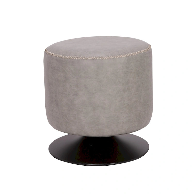 Round Vintage Upholstered Ottoman