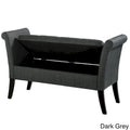 CorLiving Antonio Upholstered Storage Bench with Scrolled Arms