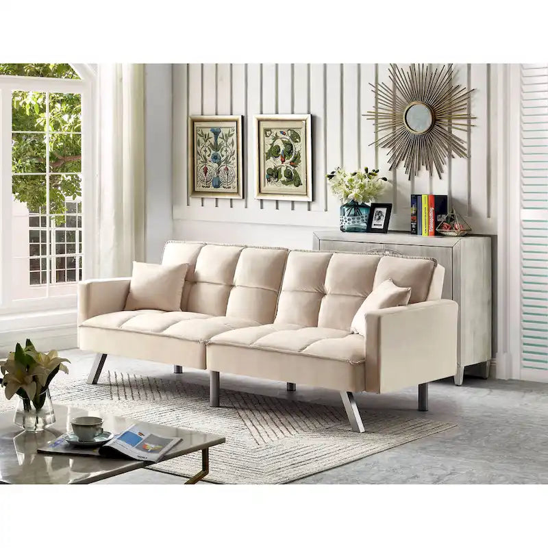 Comfortable Velvet Sleeper Sofa Bed by Legend Furniture