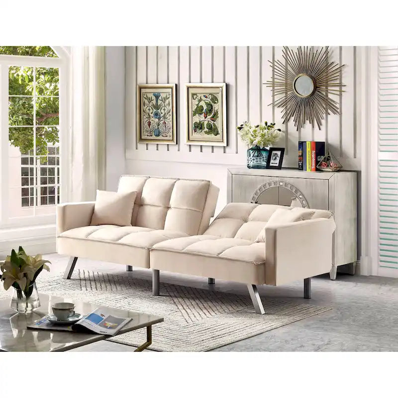 Comfortable Velvet Sleeper Sofa Bed by Legend Furniture