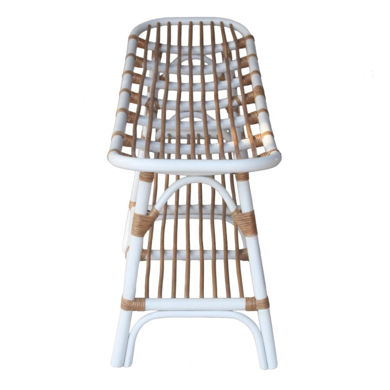 Damara Rattan Bench w/ Shelf
