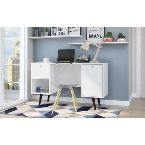 1-Drawer Wood Mid Century Office Desk