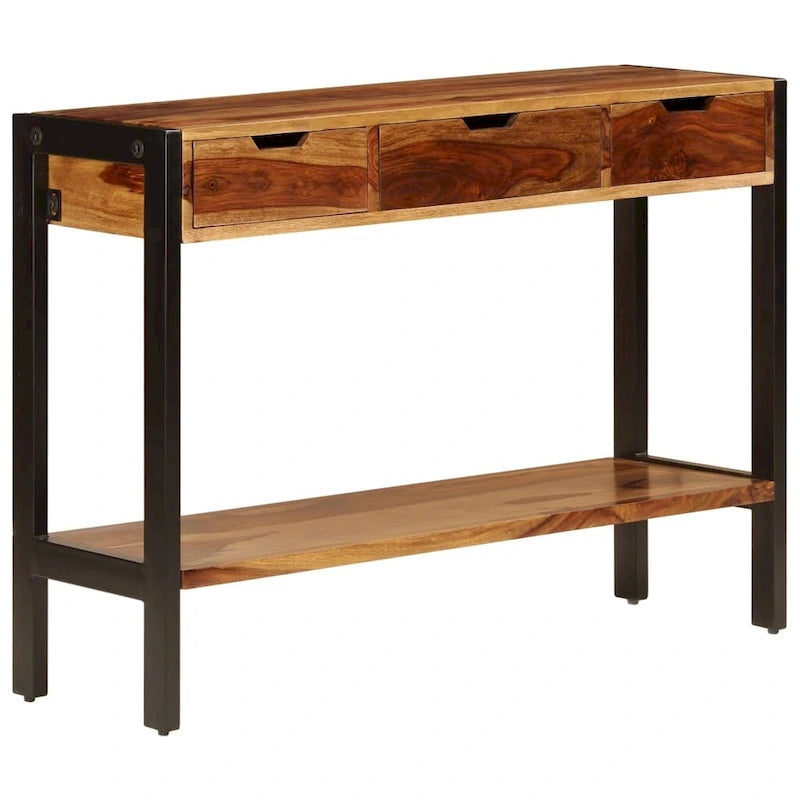 vidaXL Sideboard with 3 Drawers 43.3x13.8x29.5 Solid Sheesham Wood