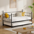 VECELO Classic Open Frame Metal Daybed with Trundle,Twin Size