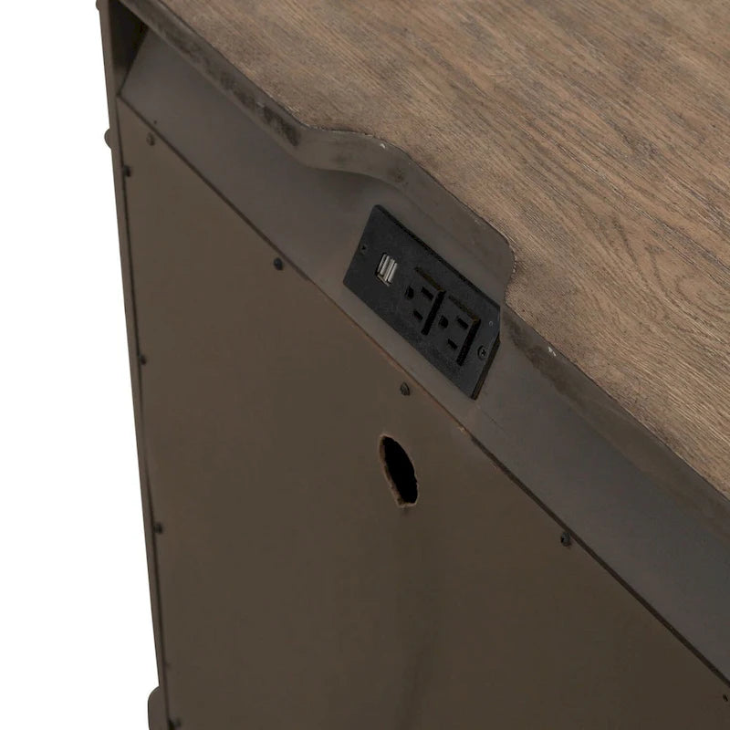 Town & Country Dusty Taupe 3 Drawer Nightstand with Charging Station