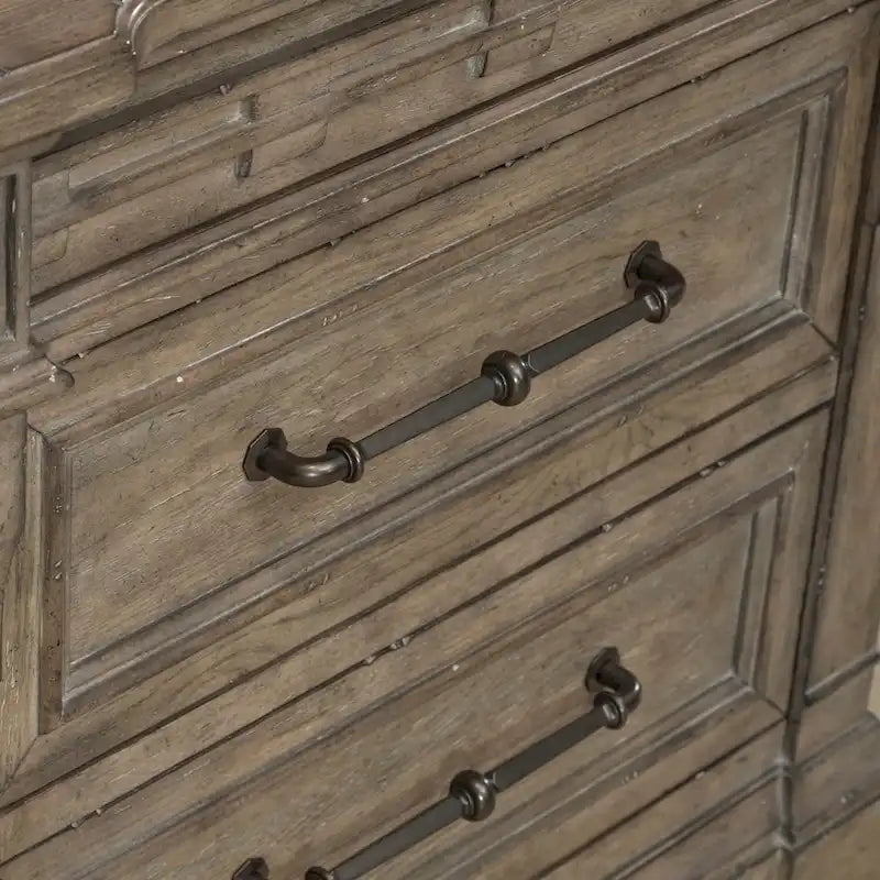 Town & Country Dusty Taupe 3 Drawer Nightstand with Charging Station