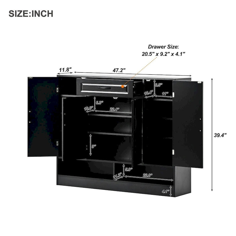 Merax Sleek and Modern Shoe Cabinet with Adjustable Shelves