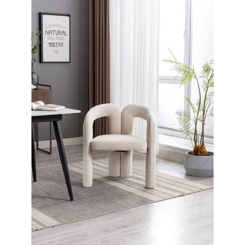 Contemporary Designed Fabric Upholstered Accent/Dining Chair /Barrel Side Chairs Kitchen Armchair for Living Room set of 2