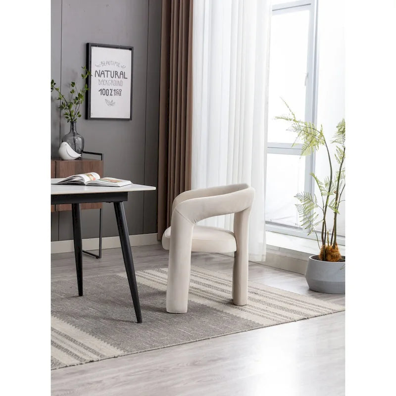 Contemporary Designed Fabric Upholstered Accent/Dining Chair /Barrel Side Chairs Kitchen Armchair for Living Room set of 2