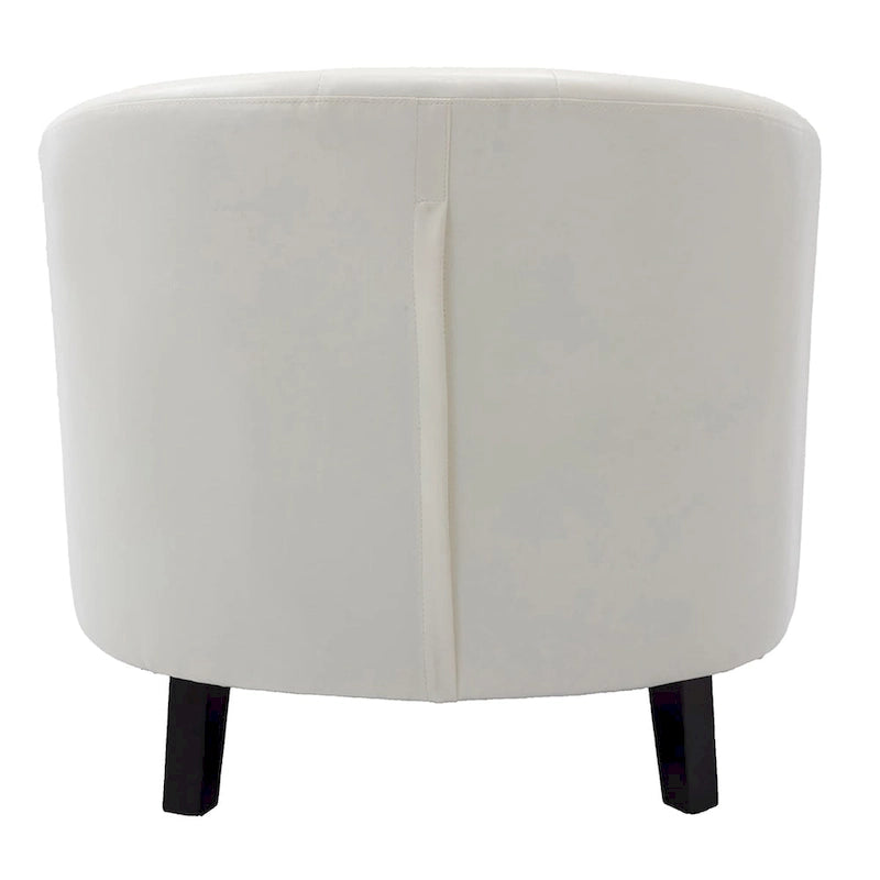 PU Leather Tufted Barrel Chair for Living Room Bedroom