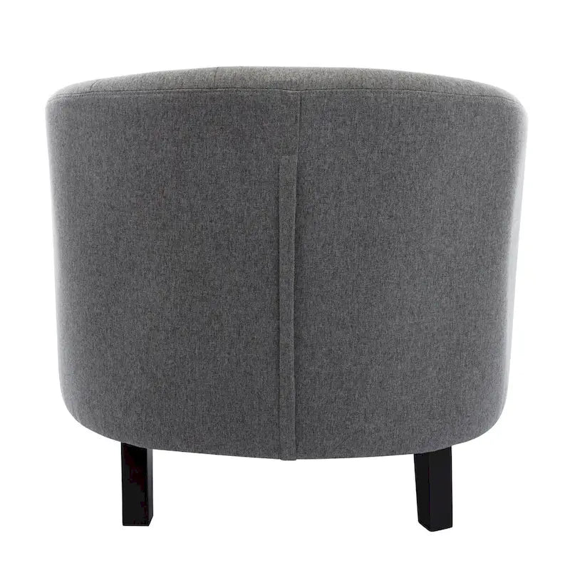 PU Leather Tufted Barrel Chair for Living Room Bedroom