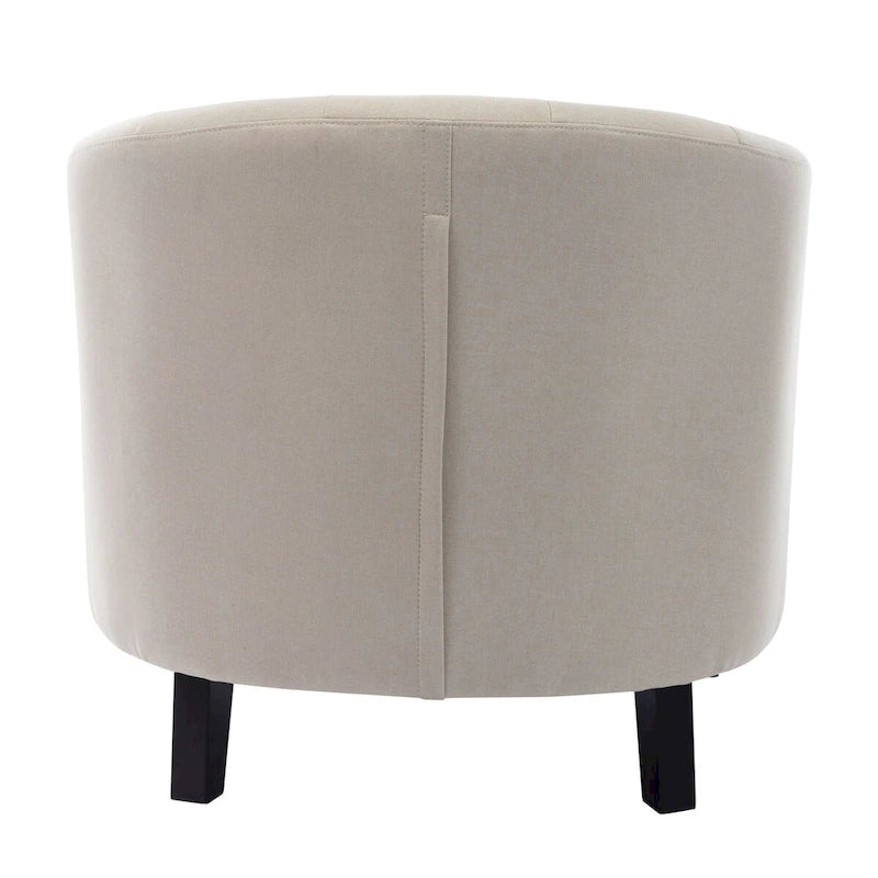 PU Leather Tufted Barrel Chair for Living Room Bedroom