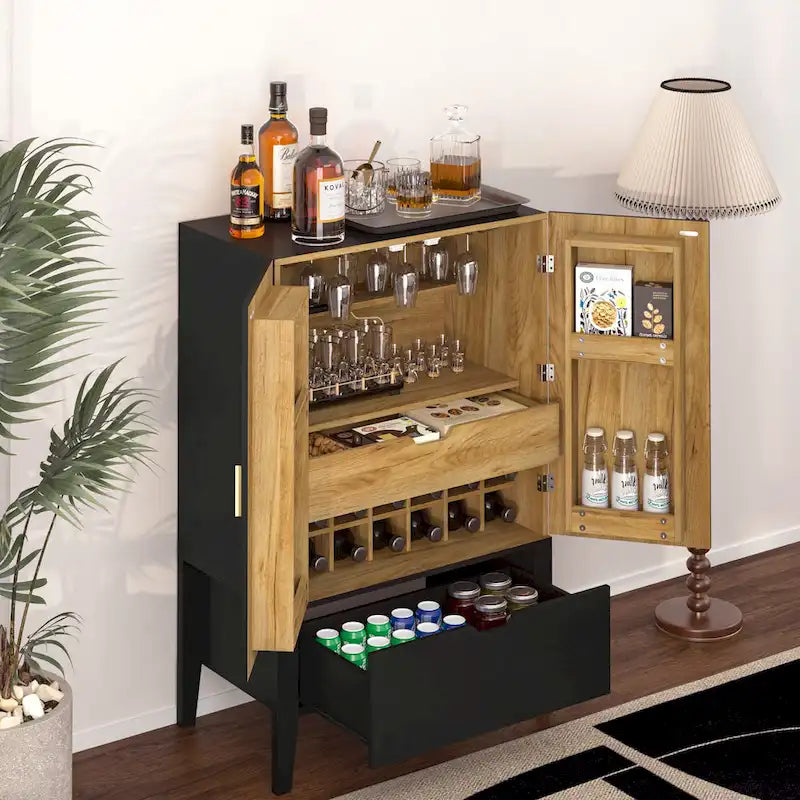 Sideboard Cabinet with Wine Racks & Stemware Holder