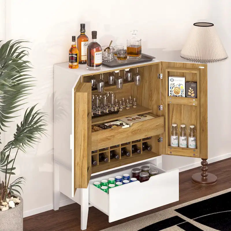 Sideboard Cabinet with Wine Racks & Stemware Holder