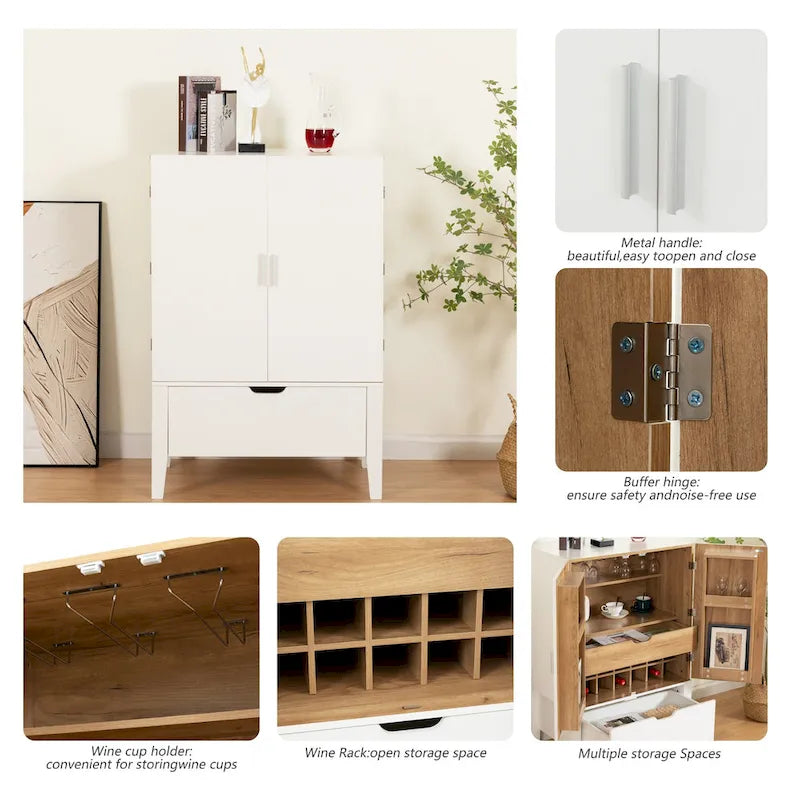 Sideboard Cabinet with Wine Racks & Stemware Holder