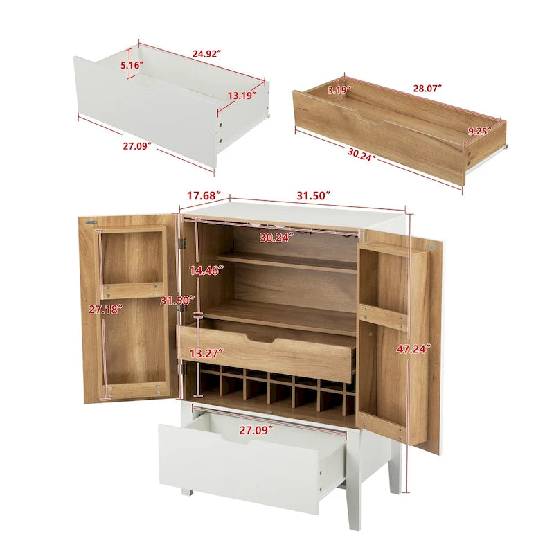 Sideboard Cabinet with Wine Racks & Stemware Holder