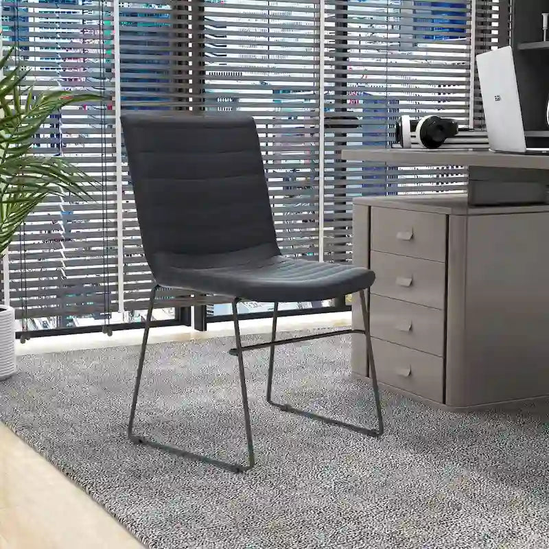 Leather Polyester Office Chair with Stainless Steel Base Zylar Series