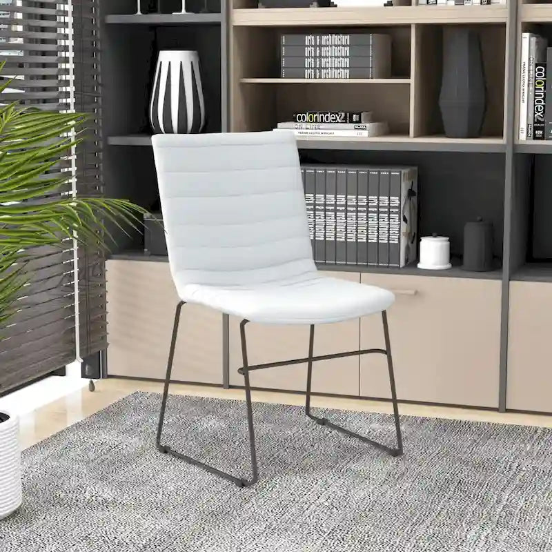 Leather Polyester Office Chair with Stainless Steel Base Zylar Series
